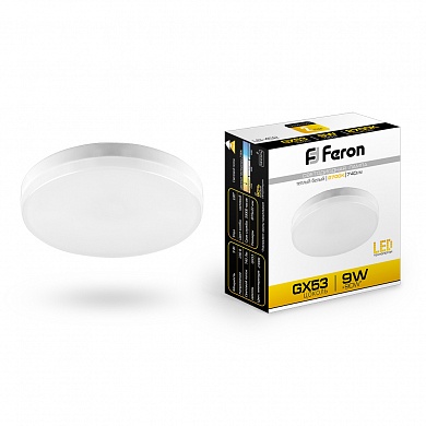 Лампа светодиодная Feron LB-452 GX Таблетка GX53 220В 9Вт 780Лм 2700К 75х24мм фото Лампа светодиодная Feron LB-452 GX Таблетка GX53 220В 9Вт 780Лм 2700К 75х24мм картинка